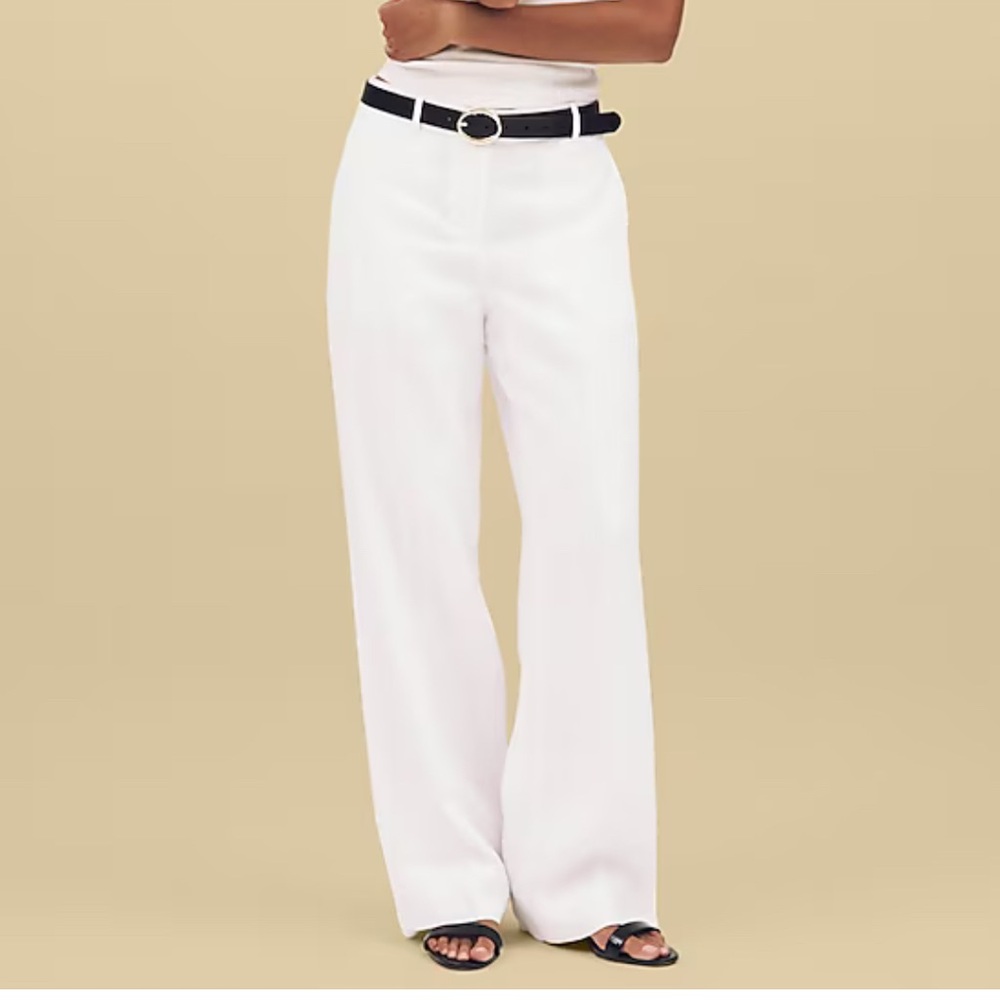 J Crew Harbor pant in linen white Medium